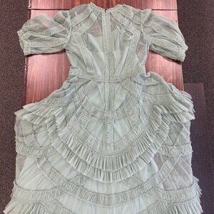 Women's Dillard's Mac Duggal Formal Ruffled A-Line Middle Cocktail Dress Size 10